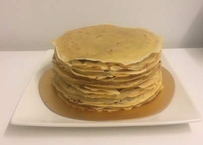 repeat until all layers of crepes have been assembled