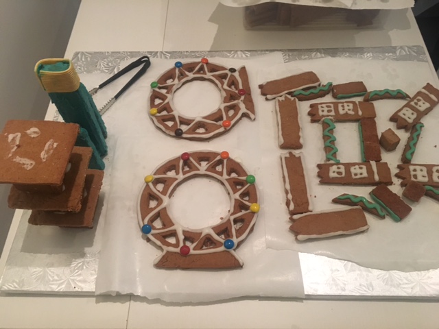 Gingerbread city - starting to put together the landmarks
