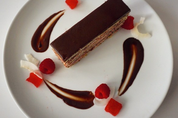 Alternate plating idea for the opera cake